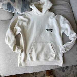 47 Brand White Pullover Hoodie with Logo Tag